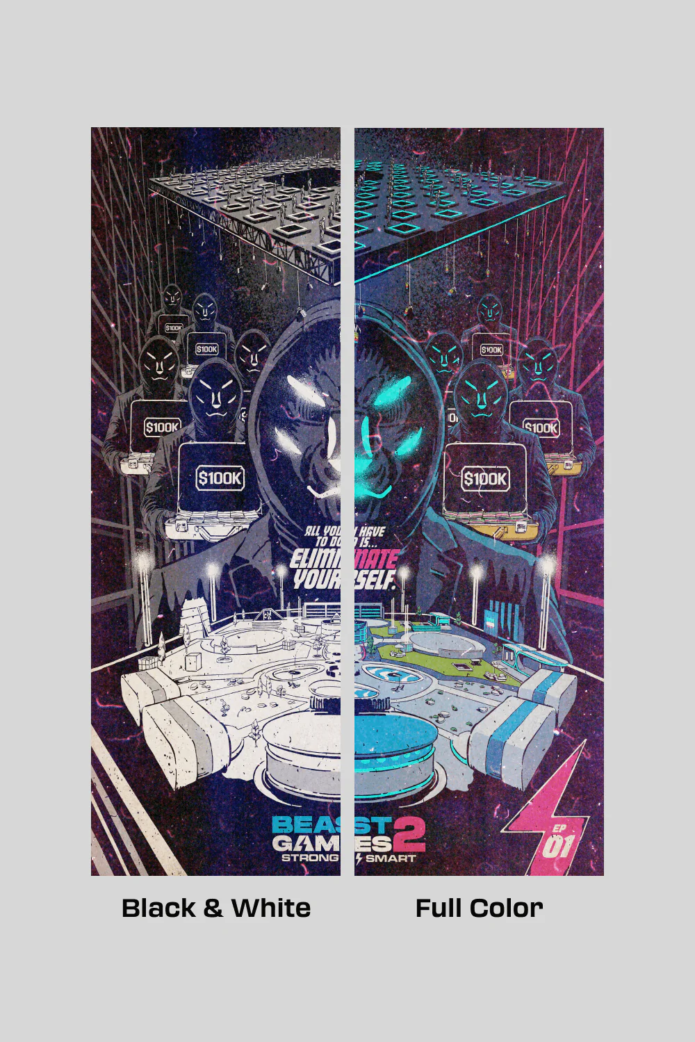 Beast Games Collectible Poster - Episode 1 - Black & White - Image 5