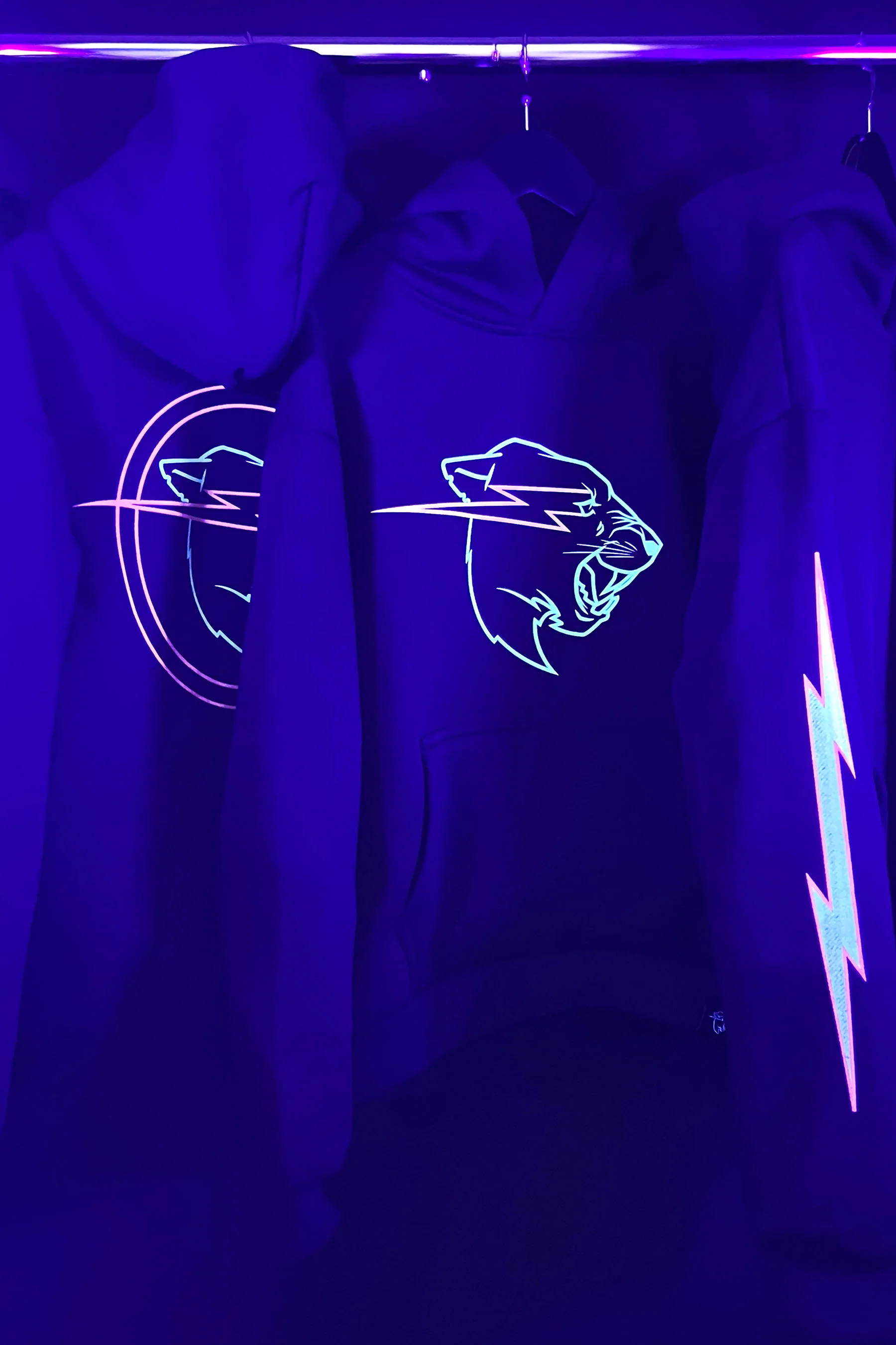 Glow In The Dark Panther Hoodie - Black - Image 4