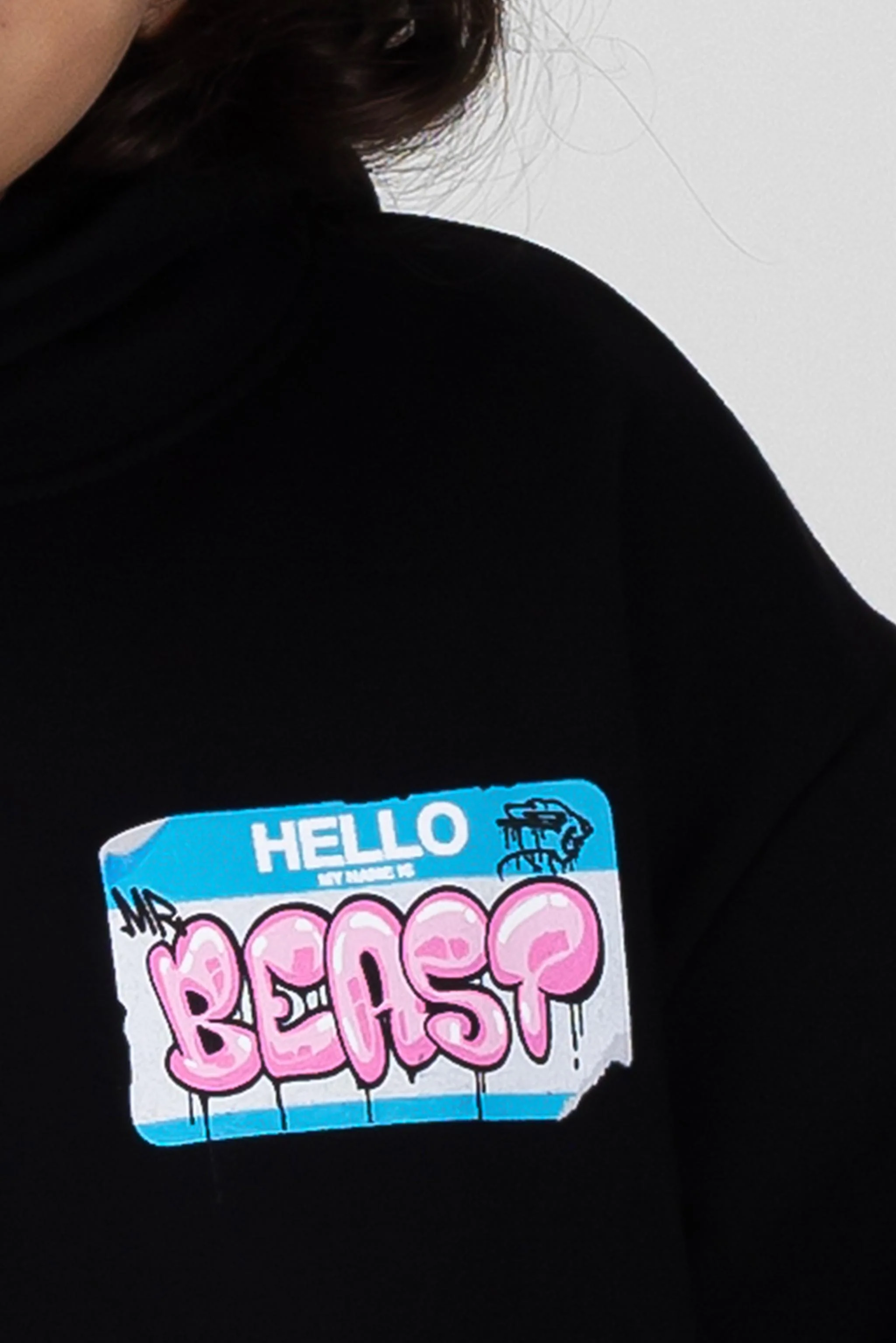 Youth "Hello My Name Is" Hoodie - Black - Image 4